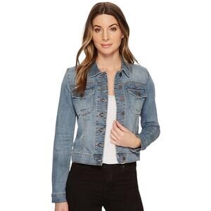 Kut from the Kloth Women's Blue Denim Jean Jacket Size‎ Large Boho Staple